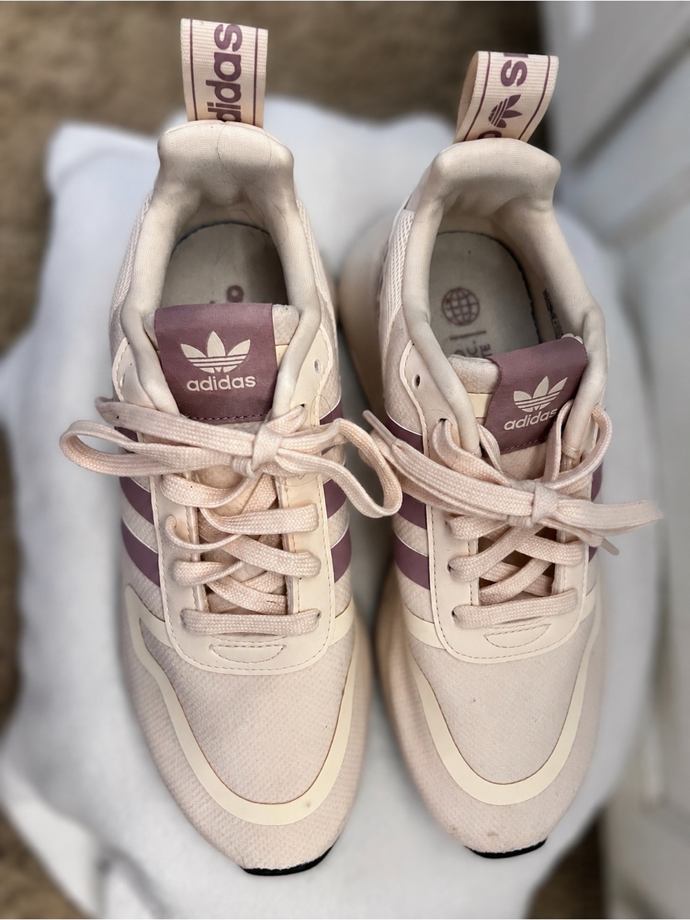 Adidas Originals Women’s Sneakers Pink Mauve Leopard Heel Size 7.5 - Picture 3 of 7